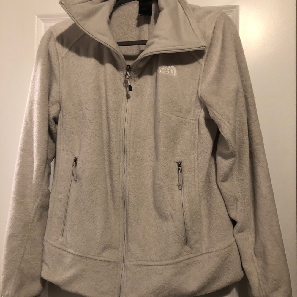 Women’s Light Grey/White North Face Fleece